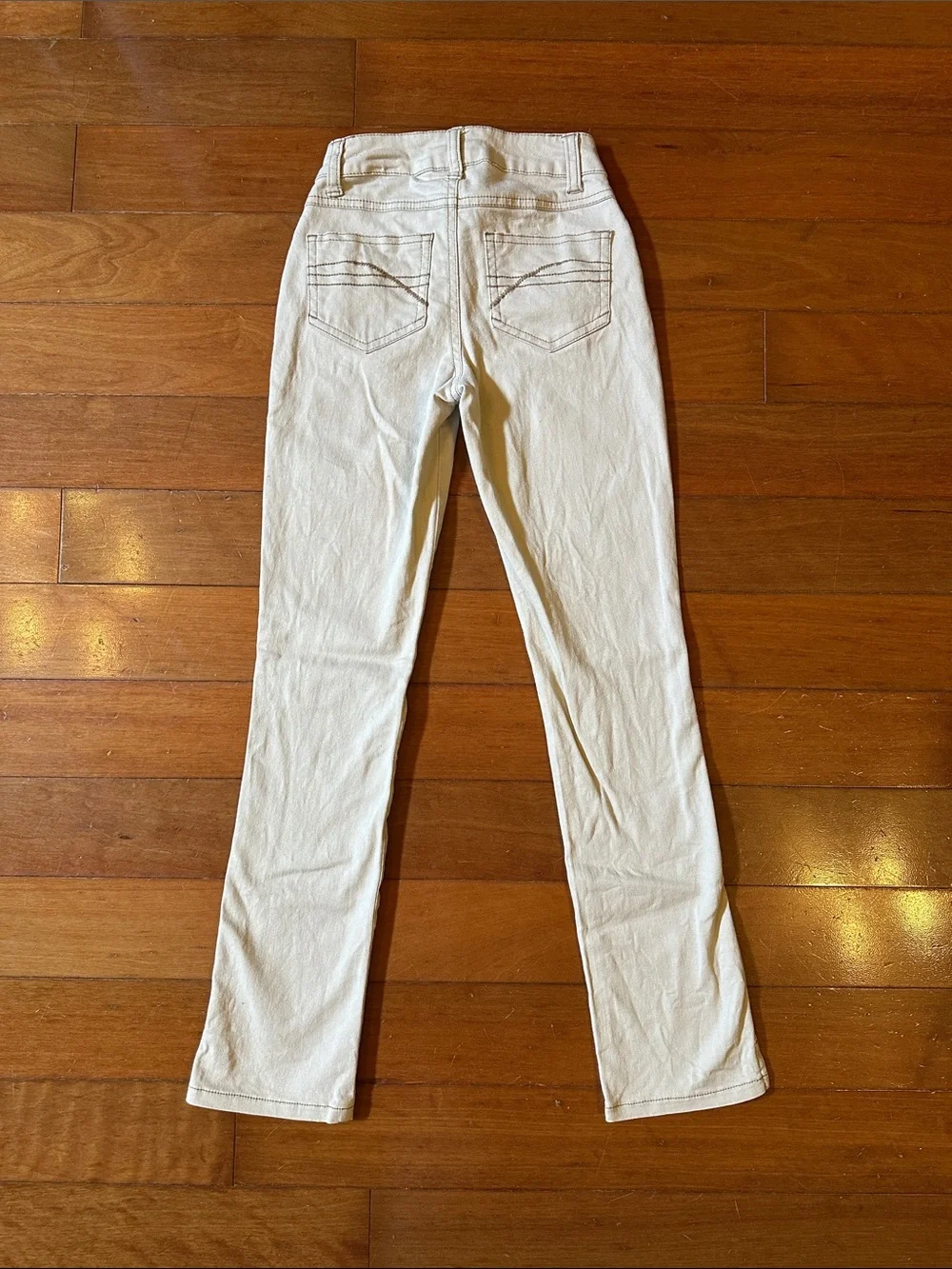 Justice Cream Straight-Leg Girls Jeans